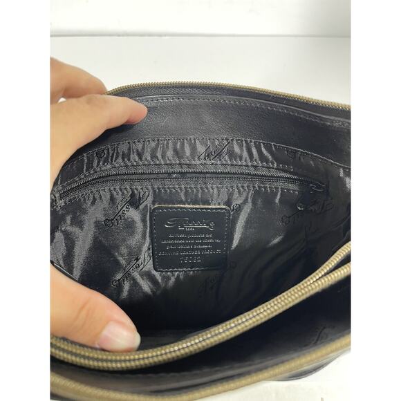 Fossil Black Pebbled Leather Messenger Crossbody Shoulder Womens‎ Bag 75082 Key - Picture 9 of 12